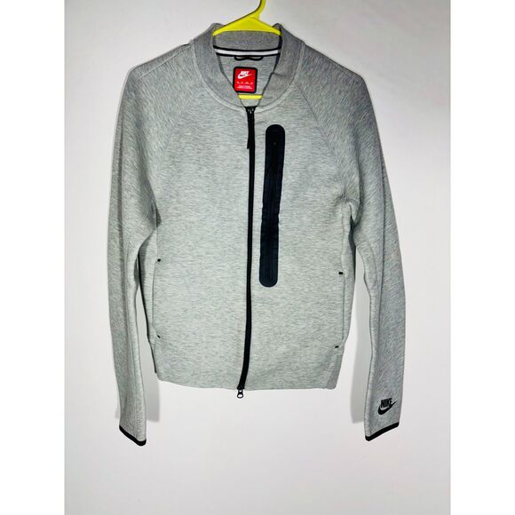 Nike Tech Fleece Full Zip Jacket Men’s XS Gray Black Trim Athletic Sweatshirt - Picture 1 of 5